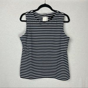 BANANA REPUBLIC PREPPY STRIPE BUTTON BACK TOP - M